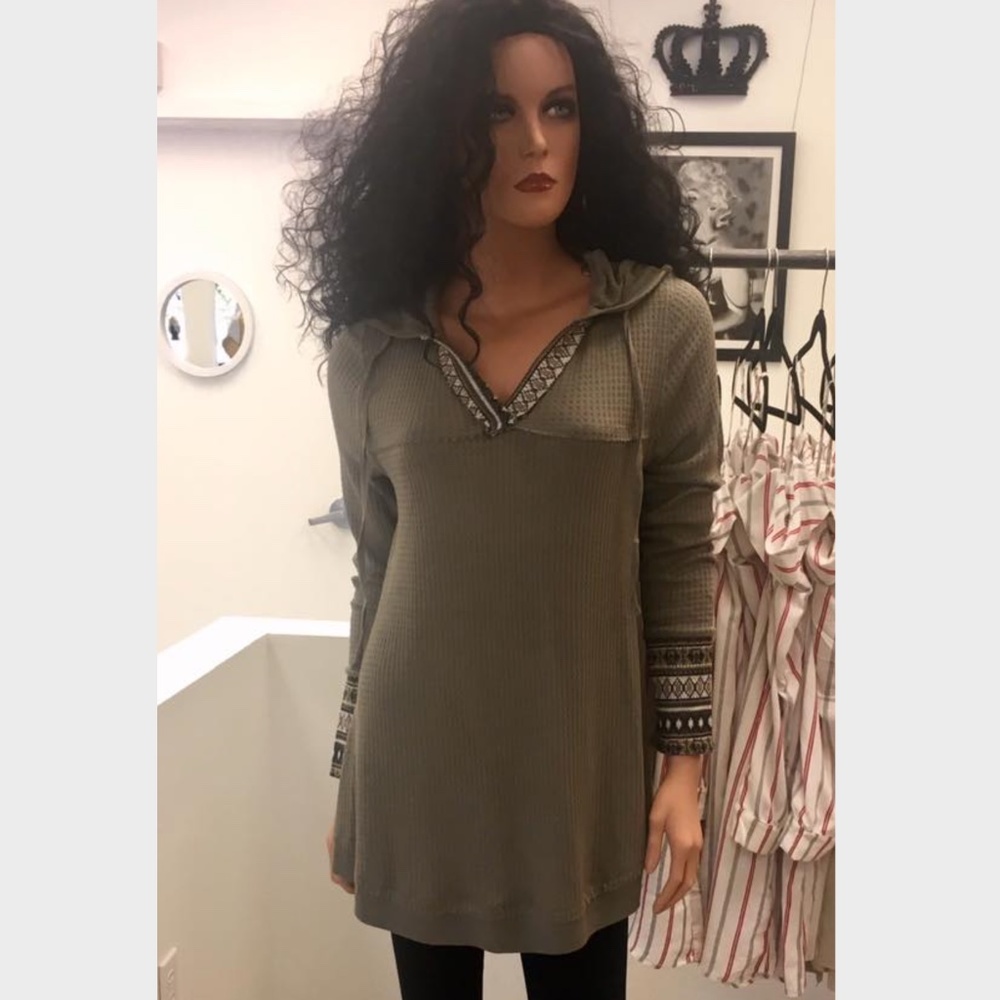 Hooded Waffle Thermal LS Top